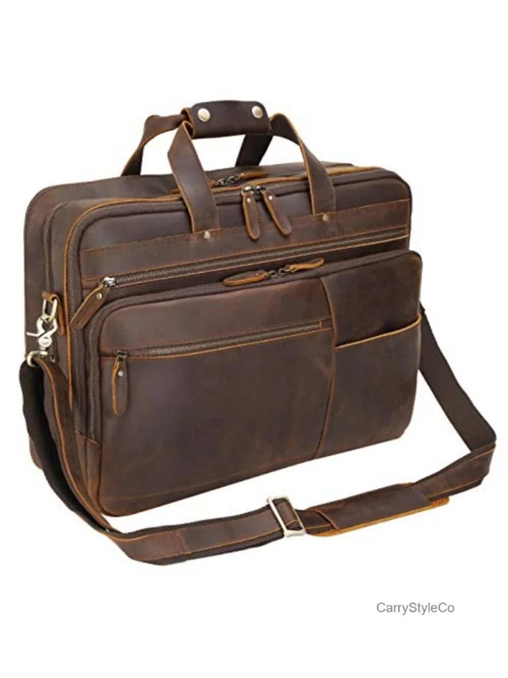Full Grain Leather Laptop Briefcase 17.3